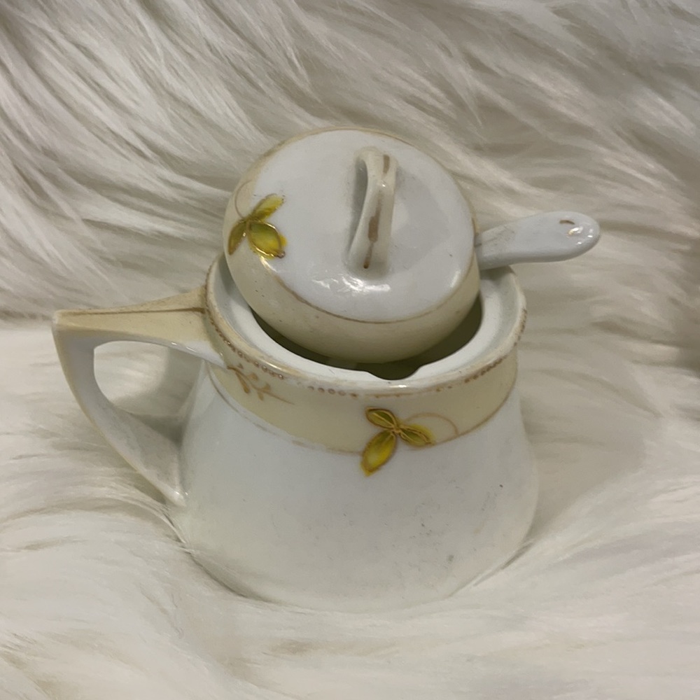 Nippon cream and sugar bowl with spoon. - Picture 4 of 7